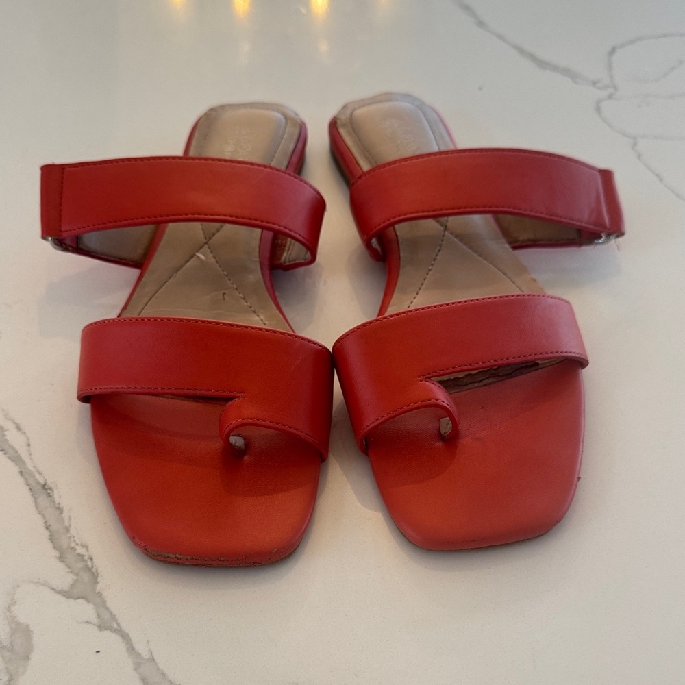 Alfani Step Flex Red Women's Double-Strap Slide Sandals
